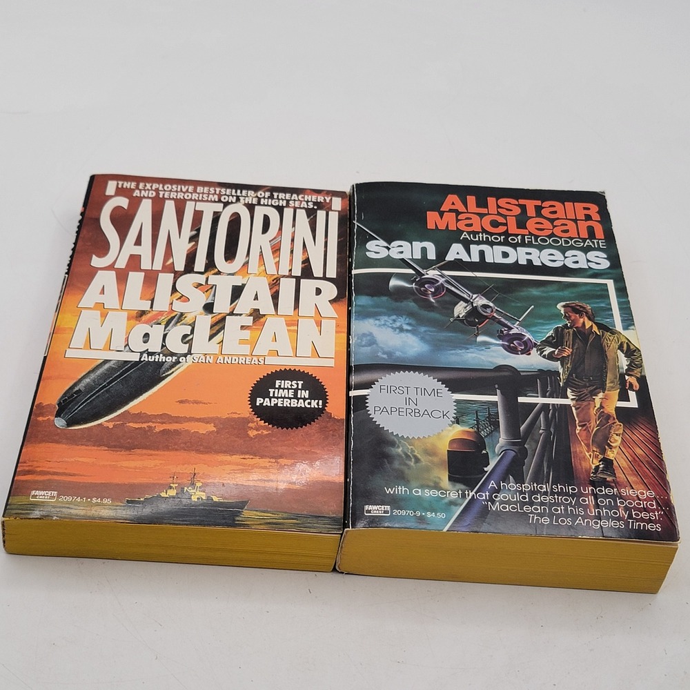 Alistair MacLean Santorini San Andreas Paperback 1st Ballantine Ed Thriller Good